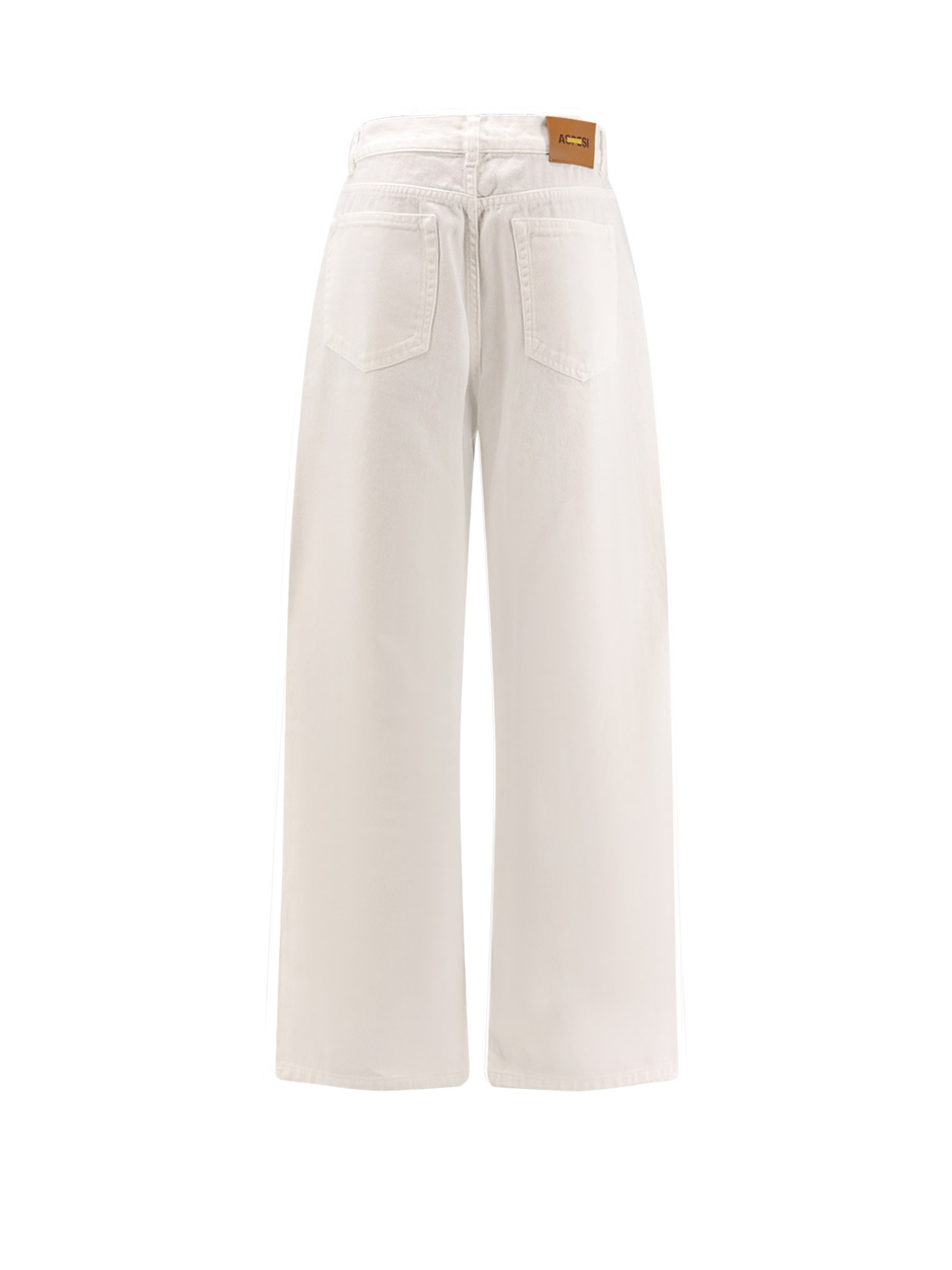 Aspesi Wide Leg Denim Trousers In White