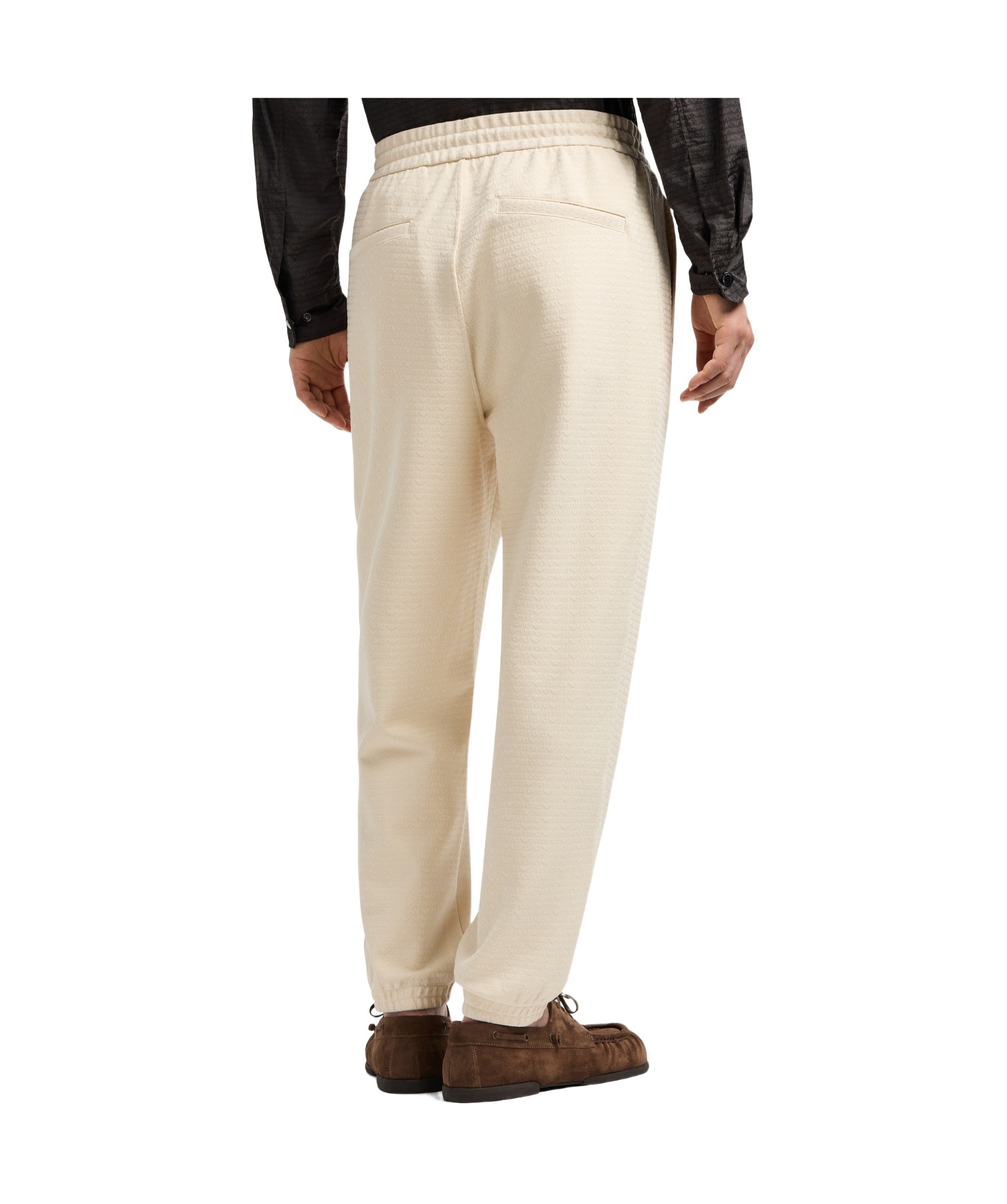 Emporio Armani Drawstring Track Pants In Nude