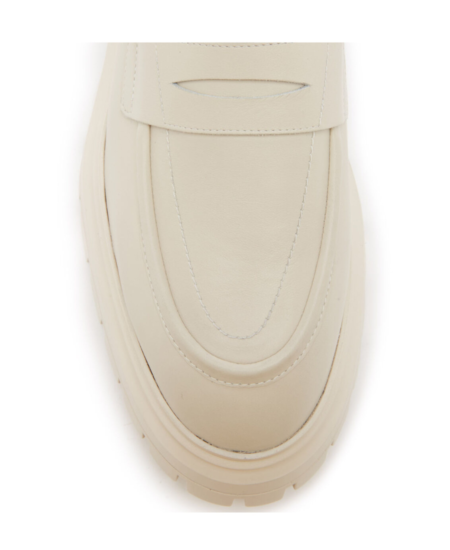 Stuart Weitzman Almond-toe Leather Loafers In Nude