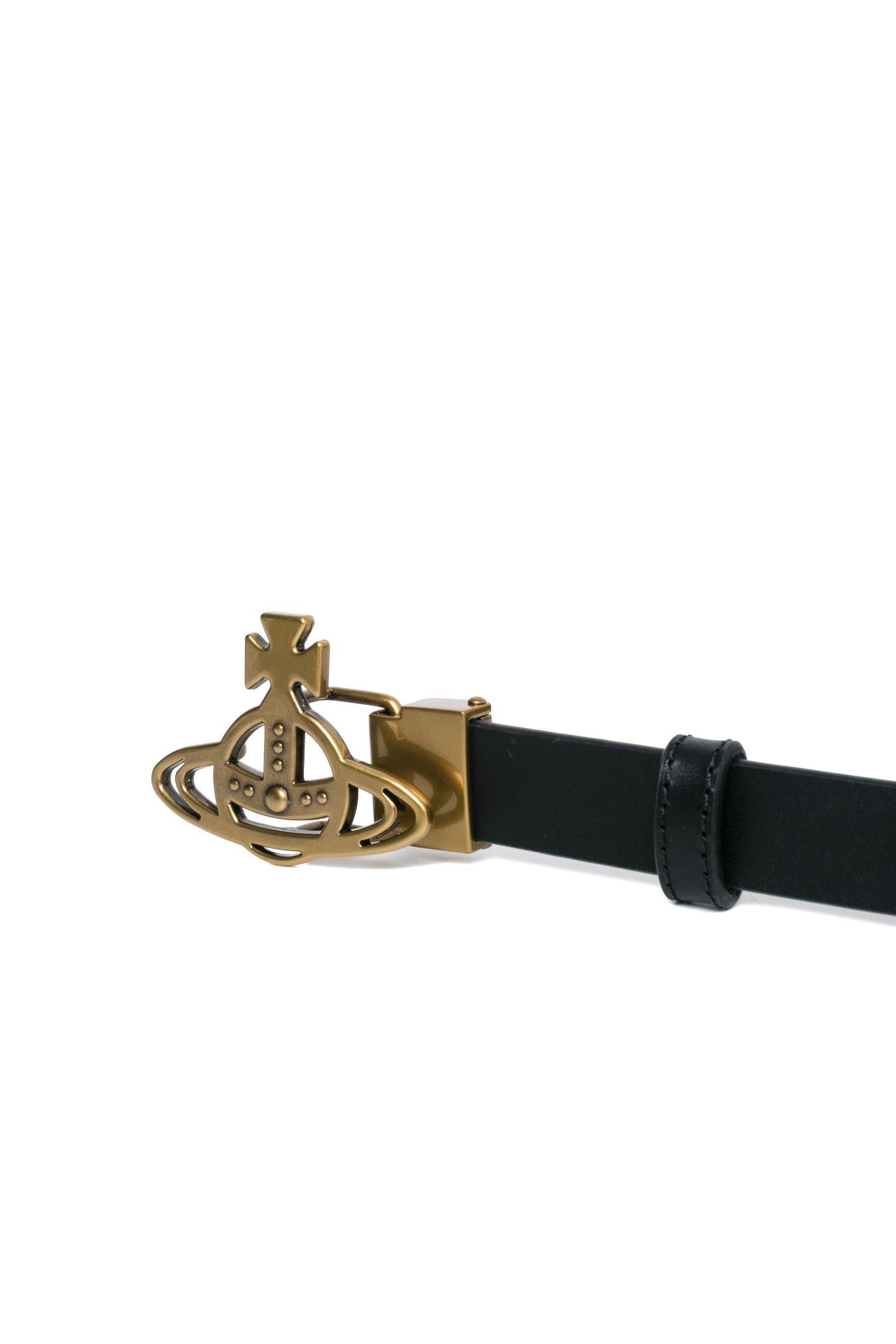 Vivienne Westwood Line Orb-buckle Belt In Black