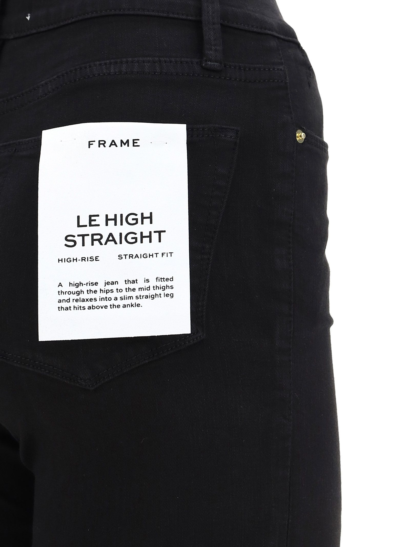 Frame Le High Straight Cropped High-rise Straight-leg Jeans In Black