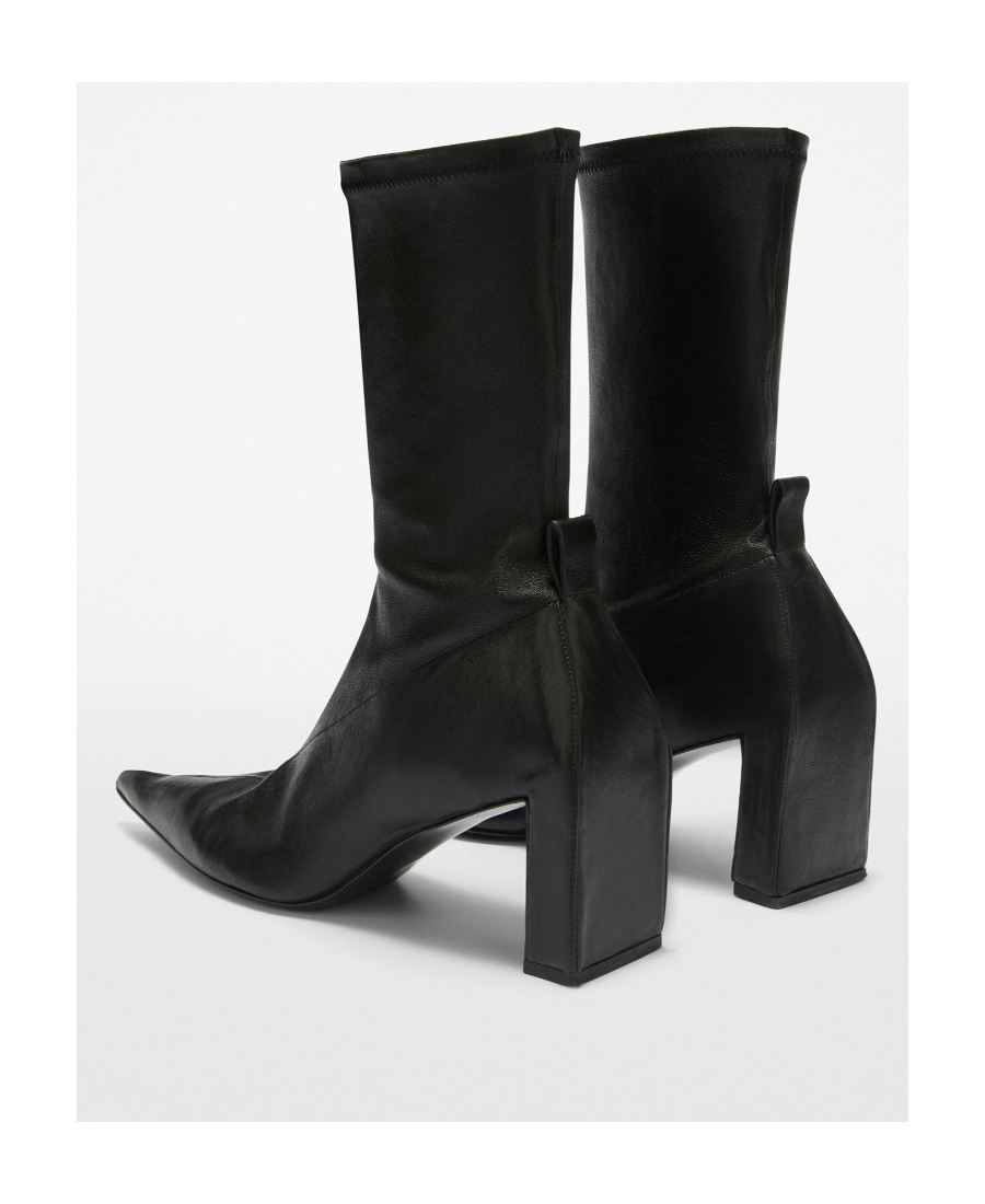 Jil Sander 90mm Pointed-toe Leather Boots In Black