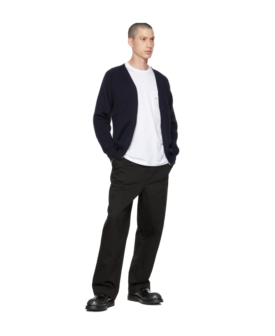 Comme Des Garçons V-neck Knitted Cardigan In Black