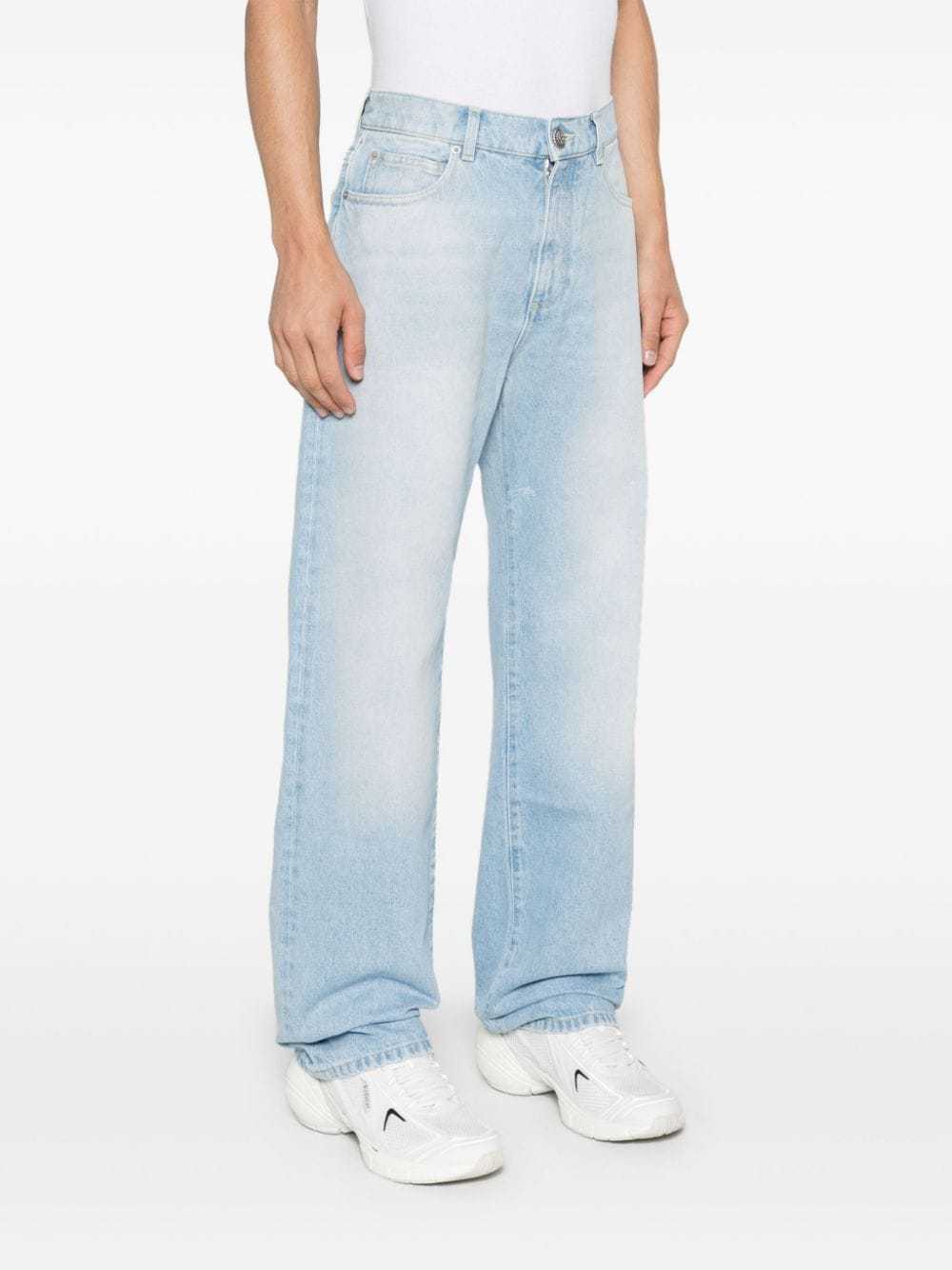 Balmain Straight Leg Denim Trousers In Blue