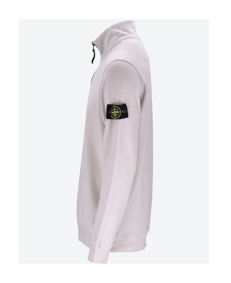 Stone Island Compass-patch High-neck Sweatshirt In Gypsum Color