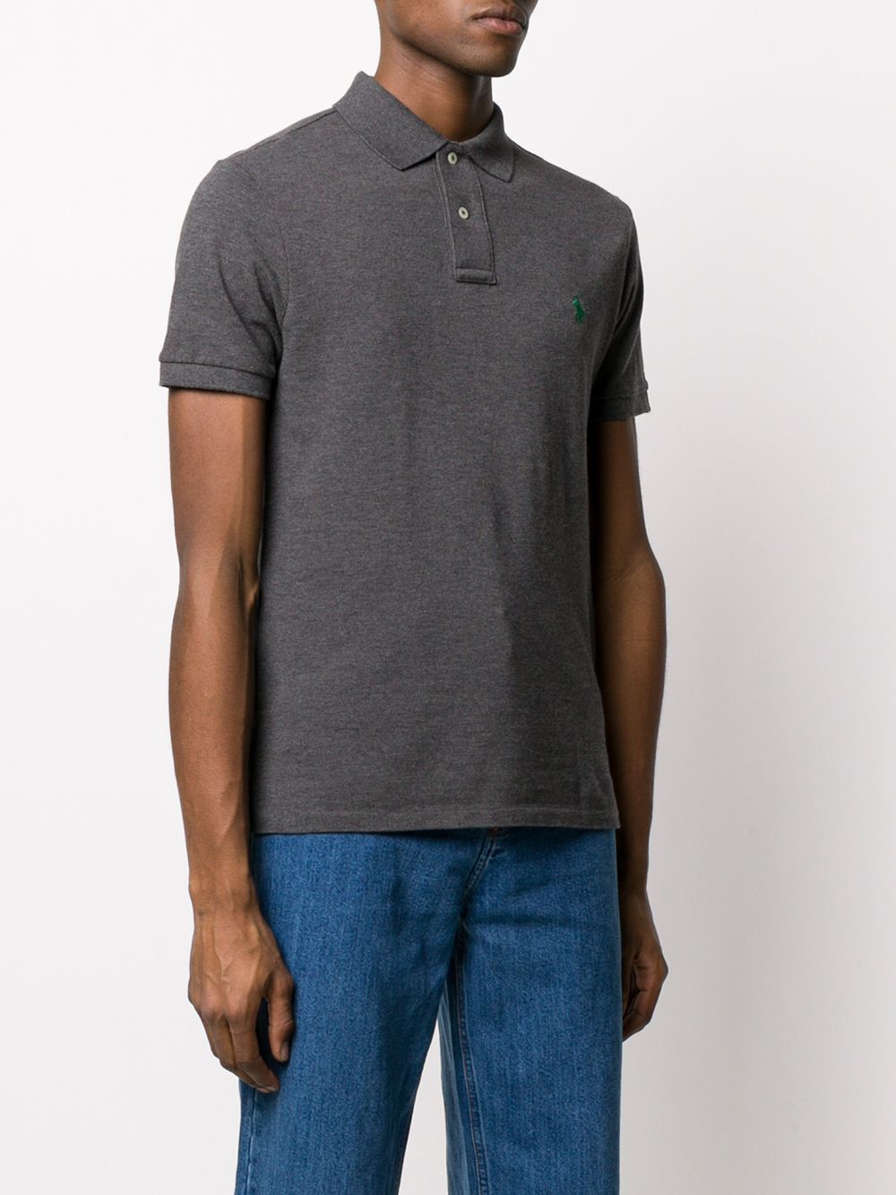 Shop Polo Ralph Lauren Logo-embroidered Cotton Polo Shirt In Black
