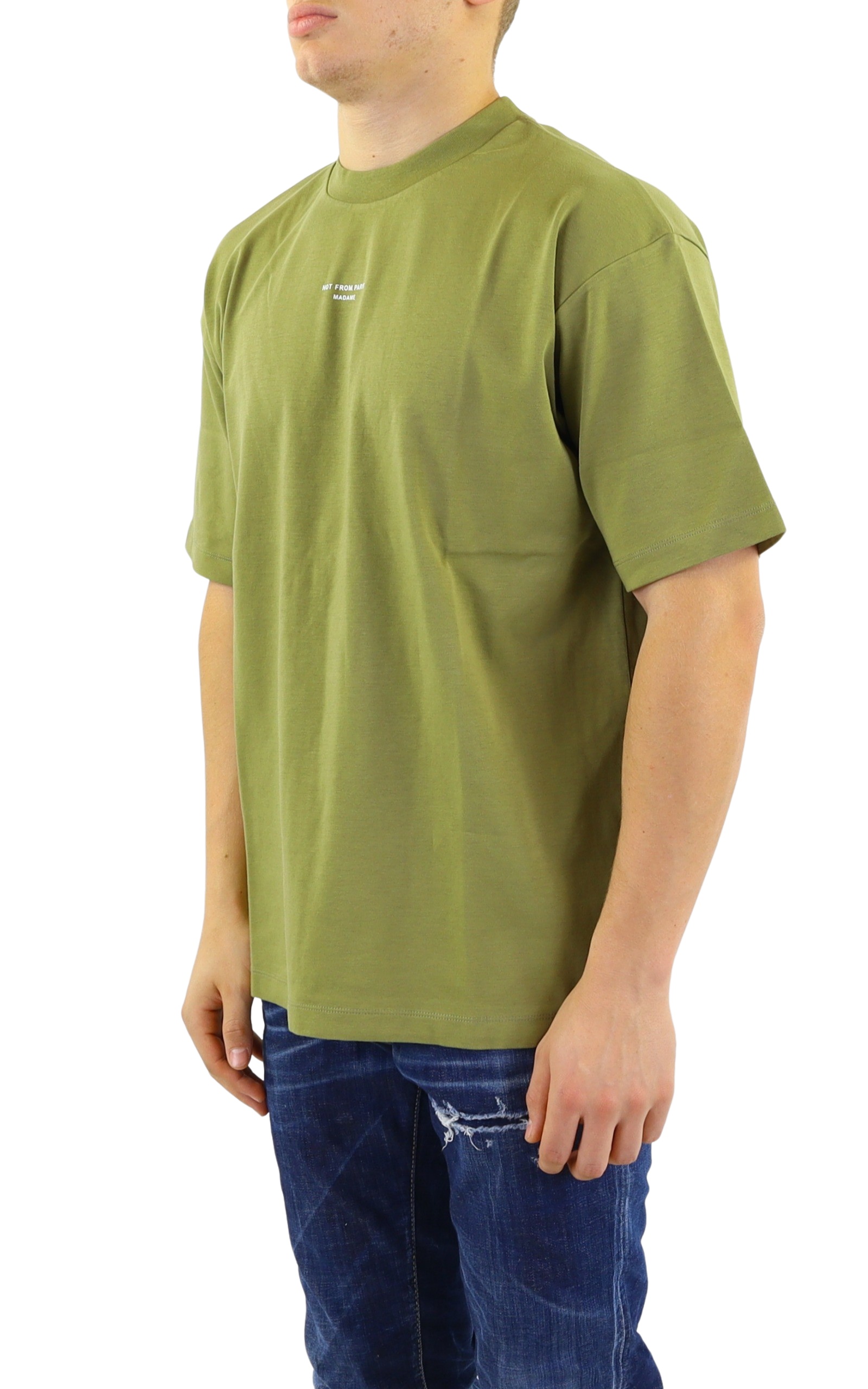Drôle De Monsieur T-shirt With Round Neck And Short Sleeves In Green
