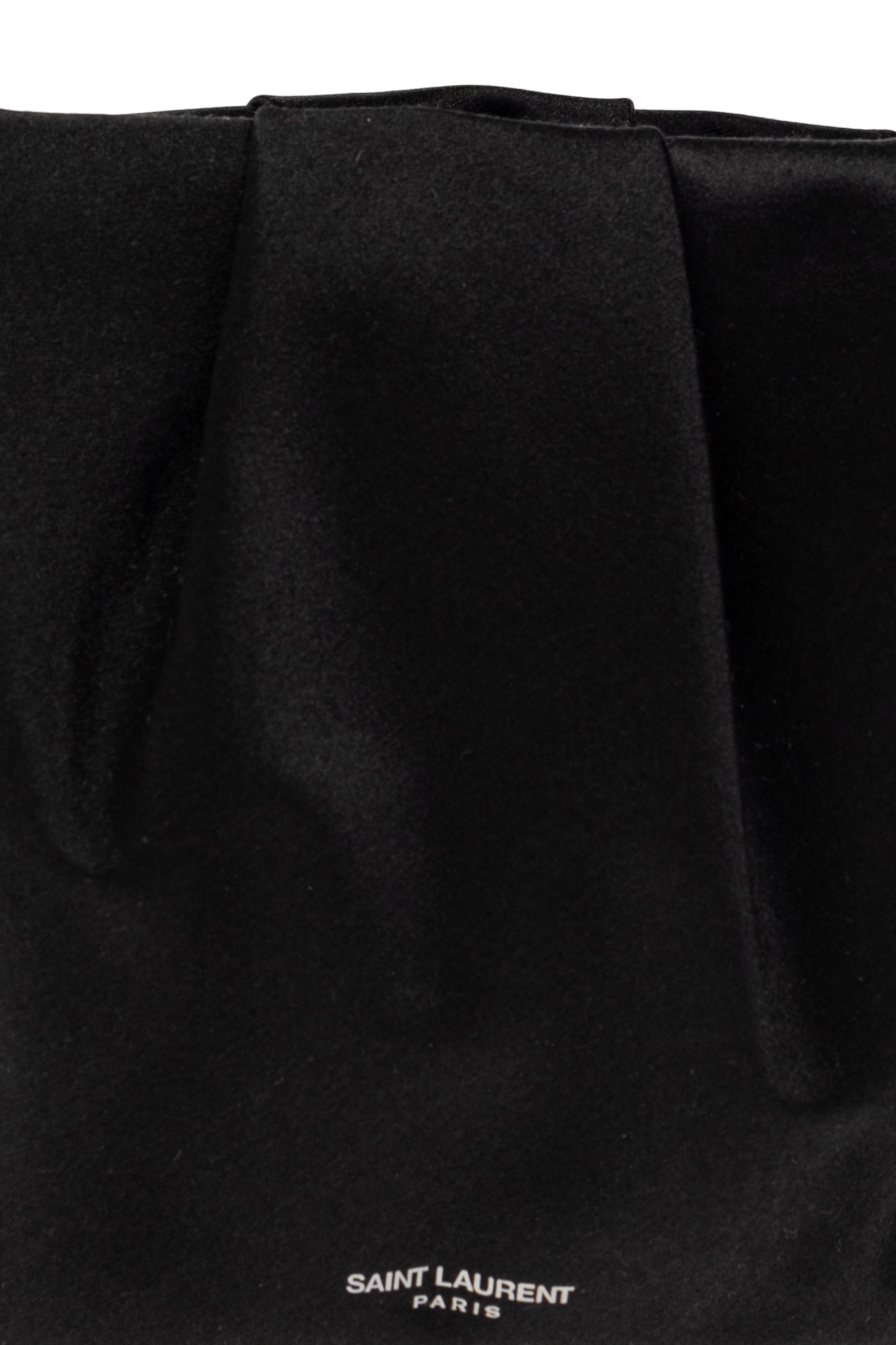 Saint Laurent Pochon Mini Top-handle Bag In Satin Silk In Black