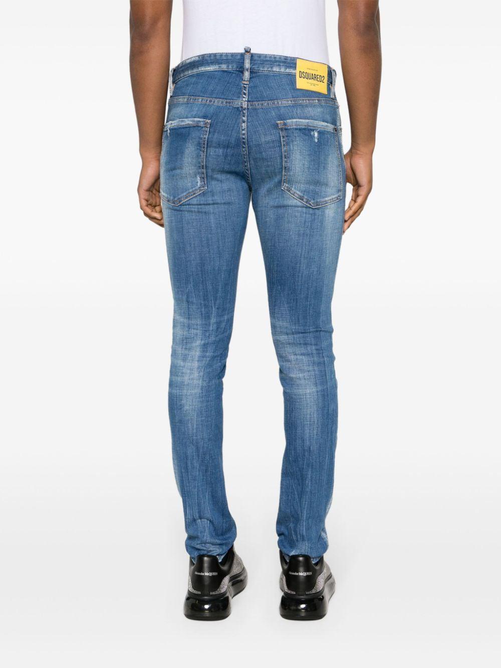Dsquared2 Designer 5-pocket Navy Blue Jeans For Men In Blue