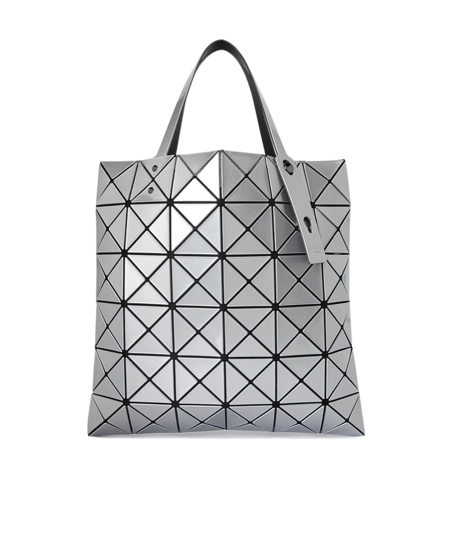 Issey Miyake Checked Tote Bag In Gray