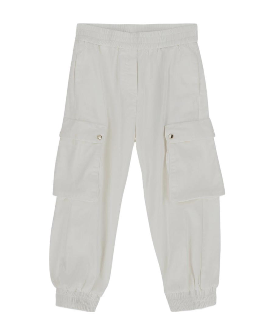 Moncler Elasticated-waist Cotton Trousers In White