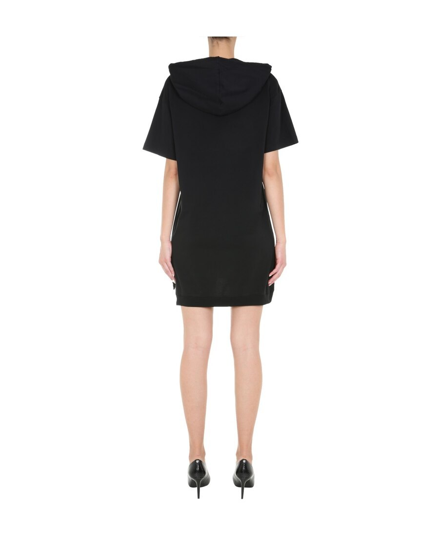 Moschino Micro Teddy Bear Jersey Dress In Black