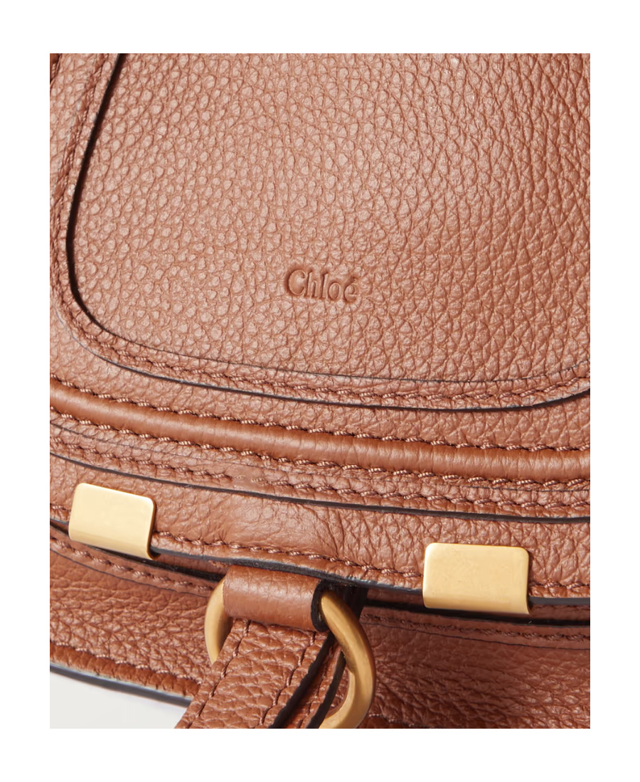 Chloé Marcie Leather Tote Bag In Brown