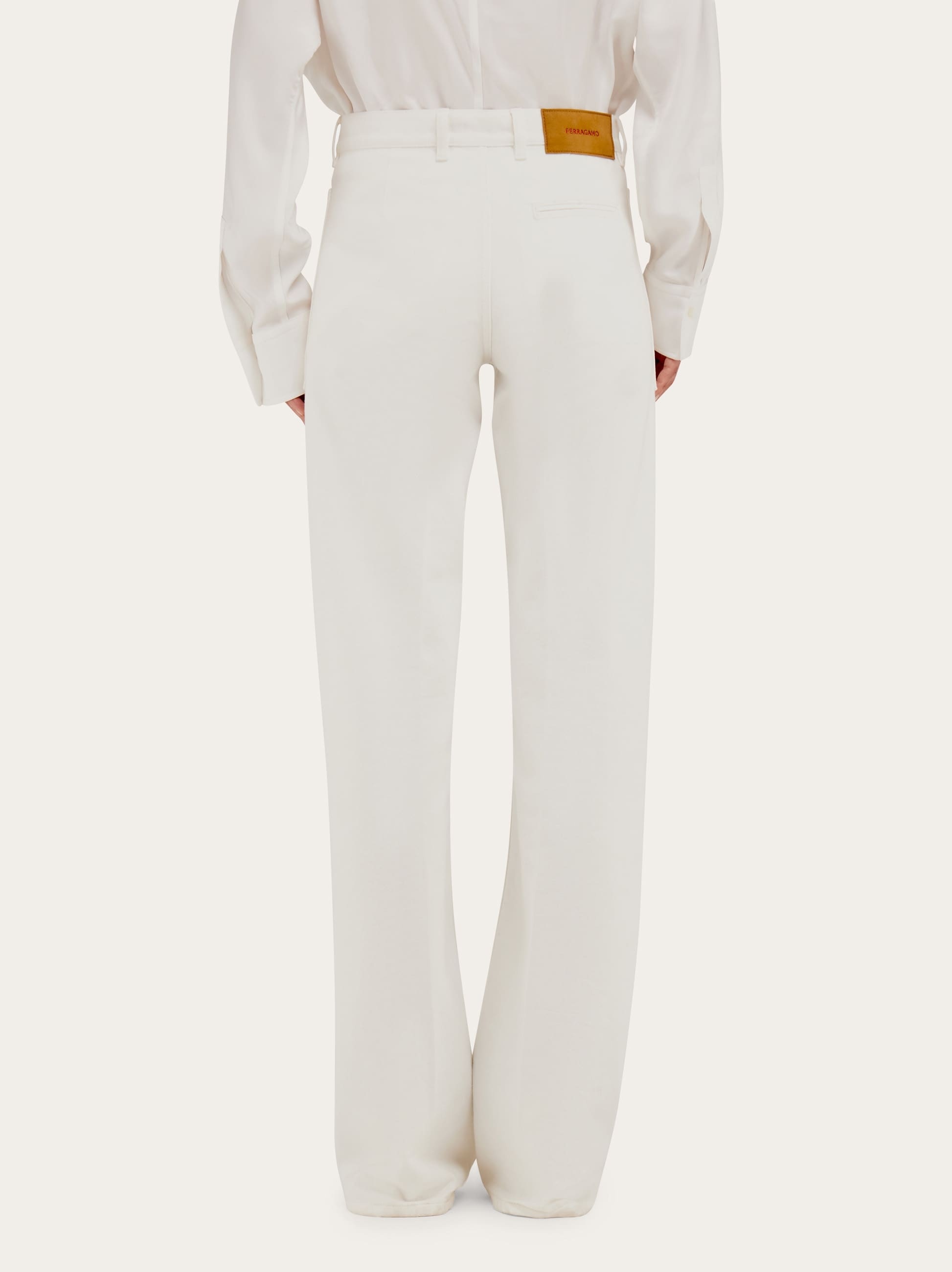 Ferragamo Five Pocket Trouser In White