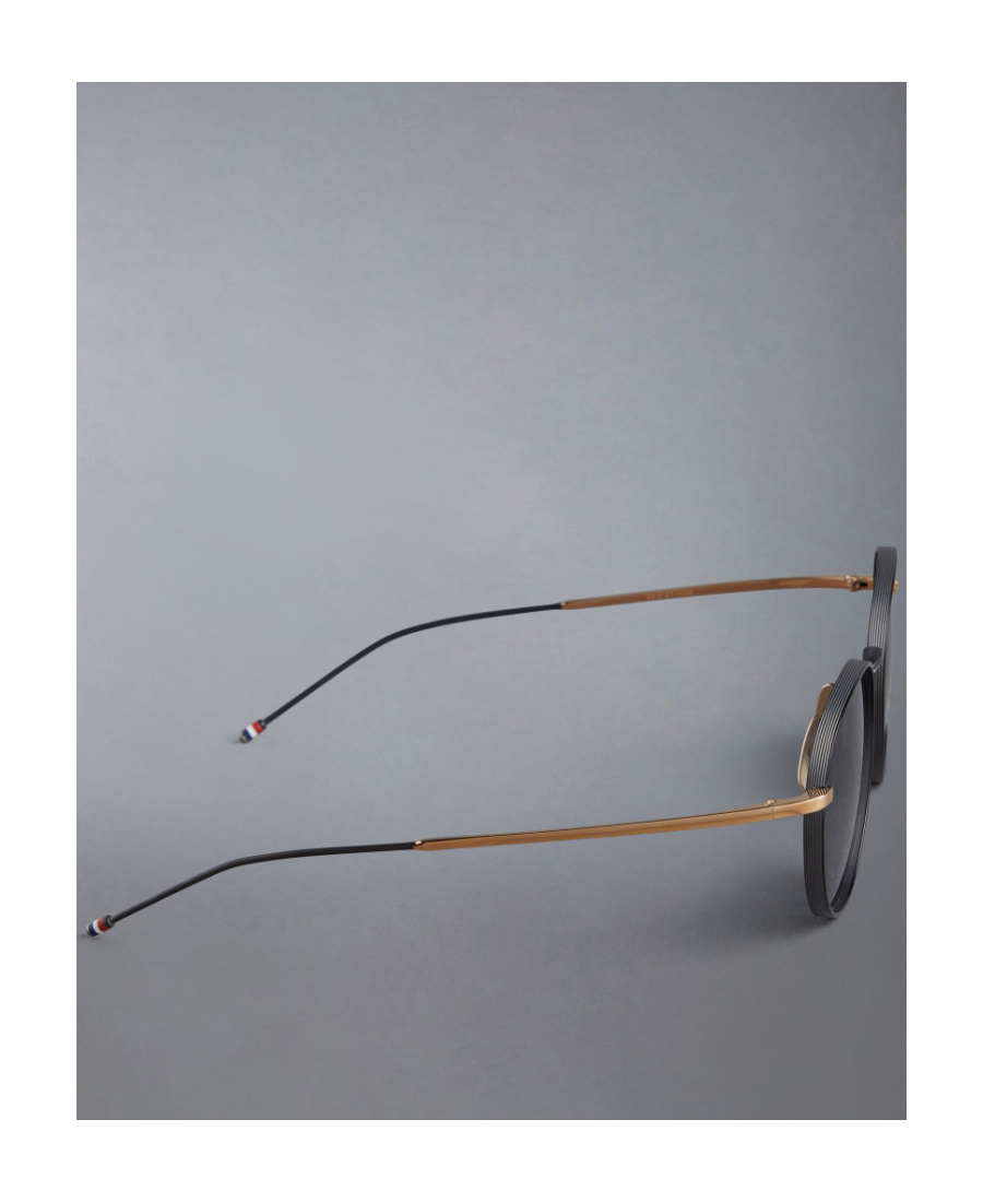 Thom Browne Round-frame Tinted Sunglasses In Black