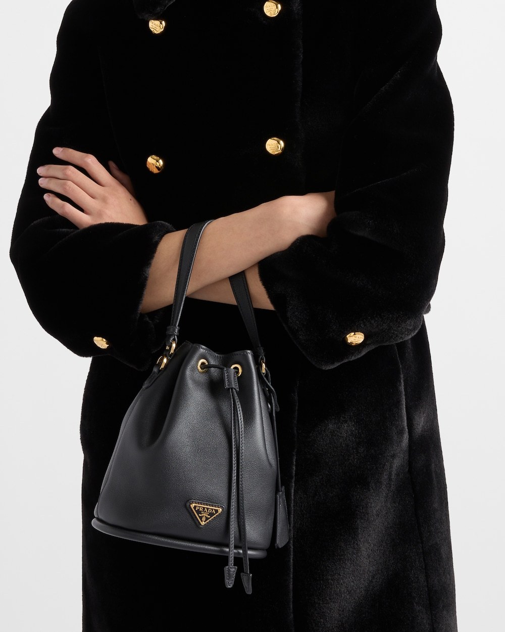 Prada Borsa A Secchiello Re-edition 1978 In Re-nylon Nero Donna In Black