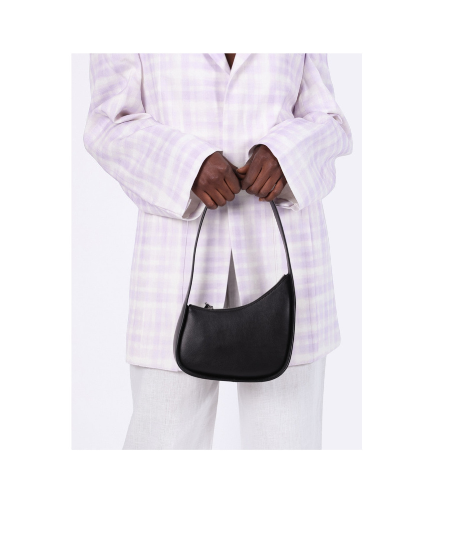 The Row Zippered Half-moon Handbag In Black