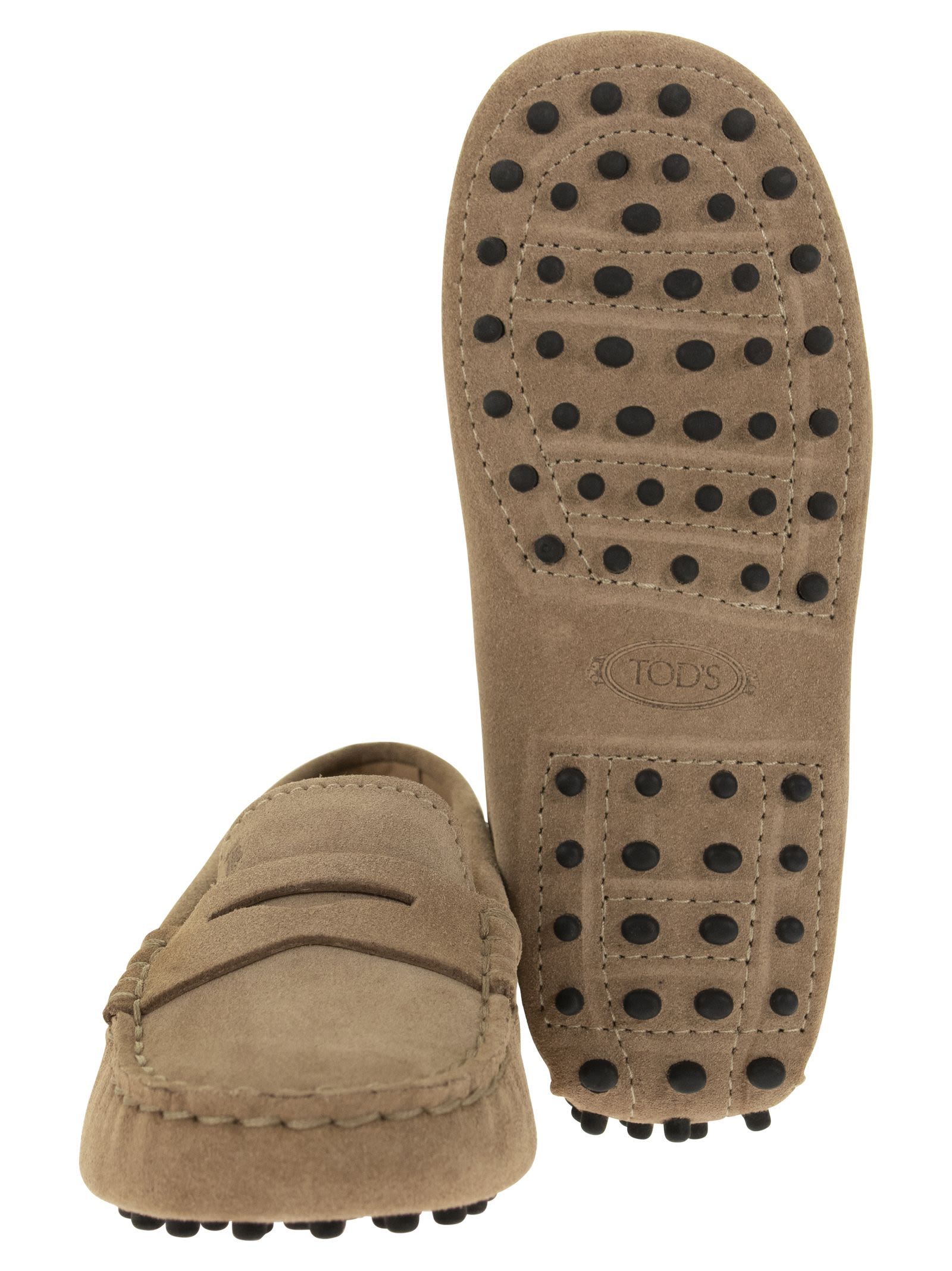 Tod's Slip-on Suede Loafers In Brown