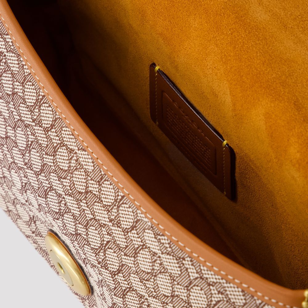 Coach Tabby Monogram-jacquard Canvas Shoulder Bag In Brown