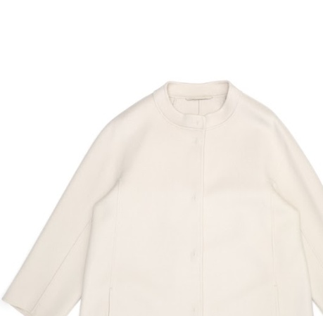 Max Mara Round-necked Coat In White
