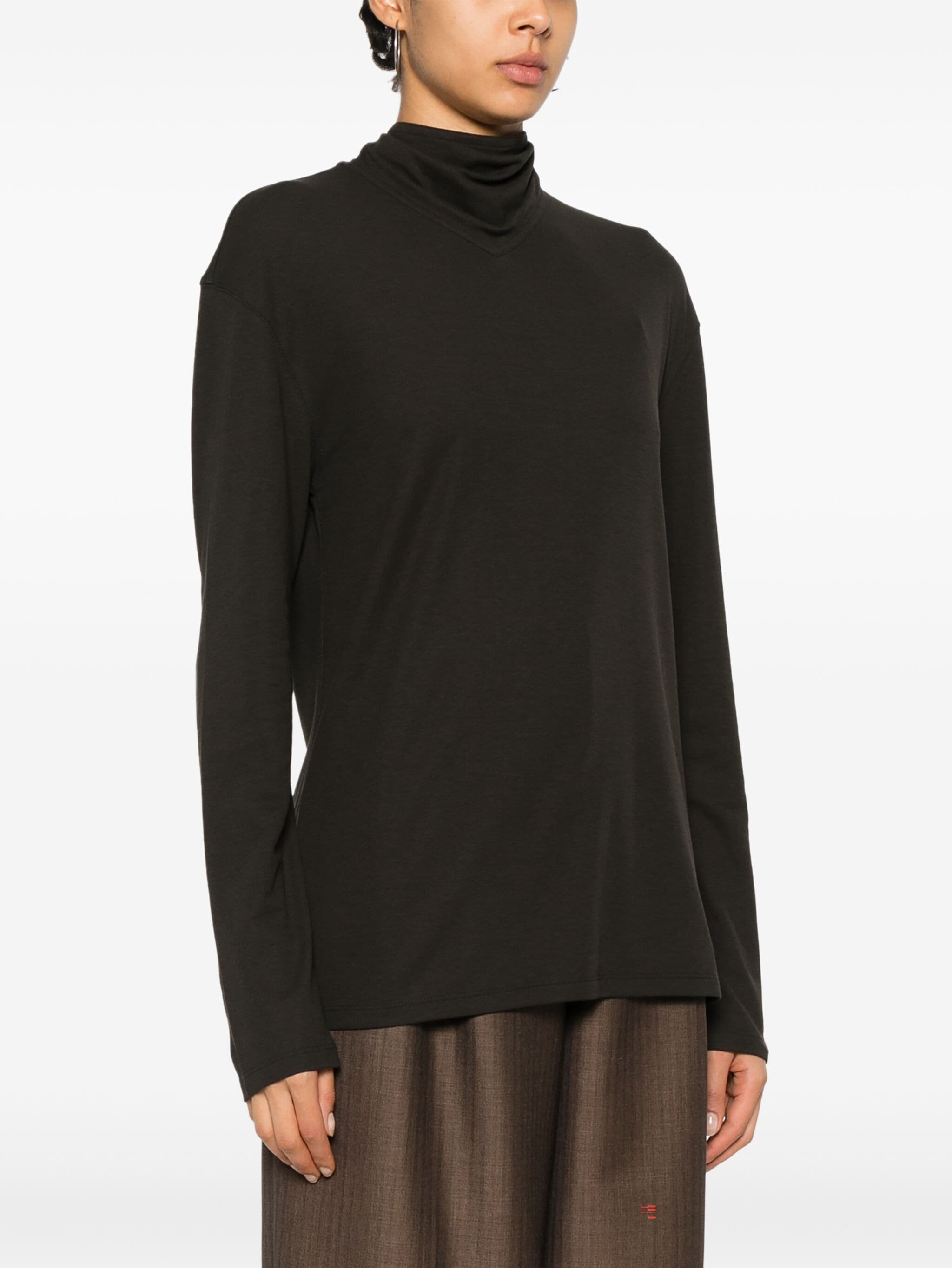 Lemaire Long-sleeved Knitted Jumper In Black