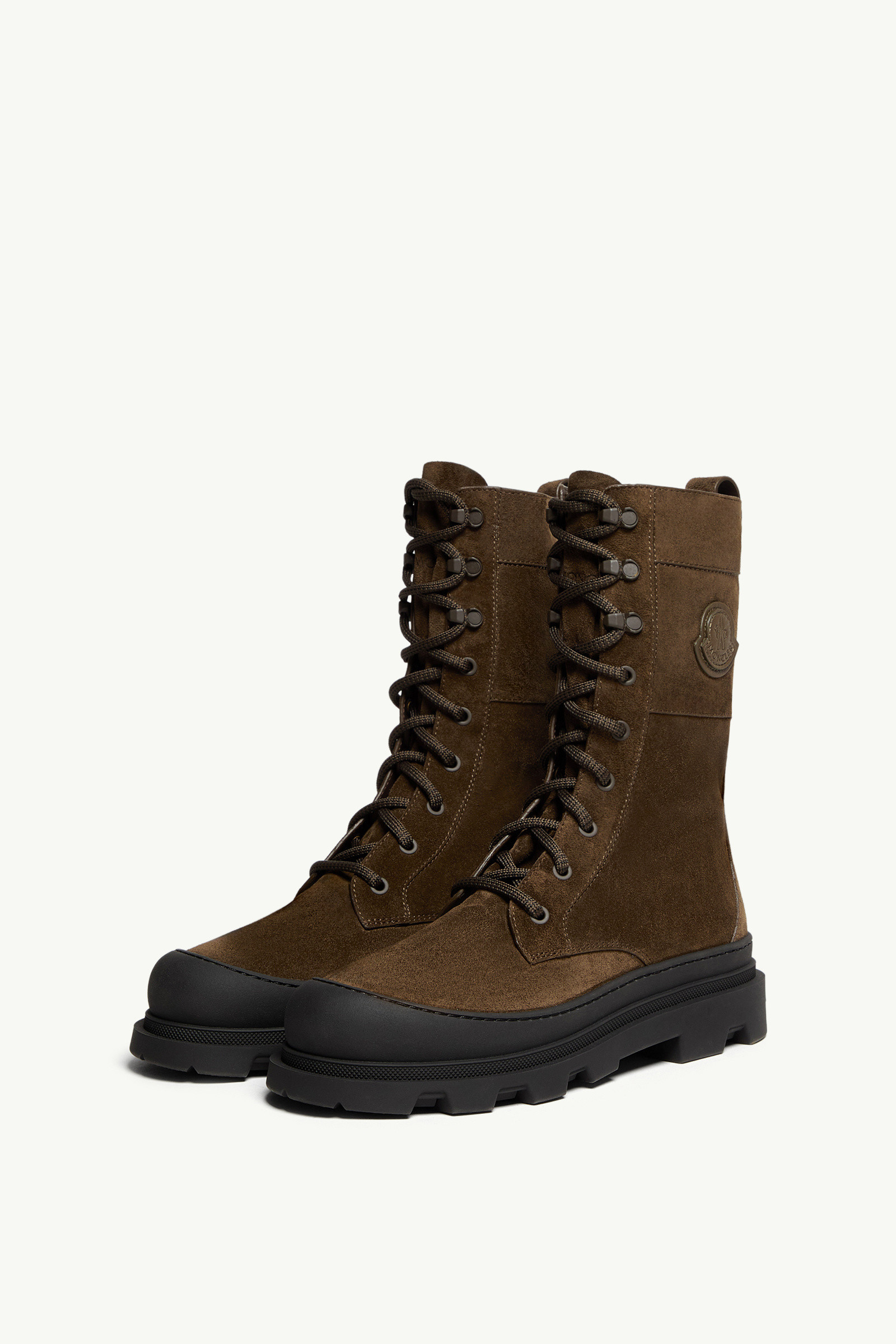 Moncler Round-toed Ankle Boots In Green