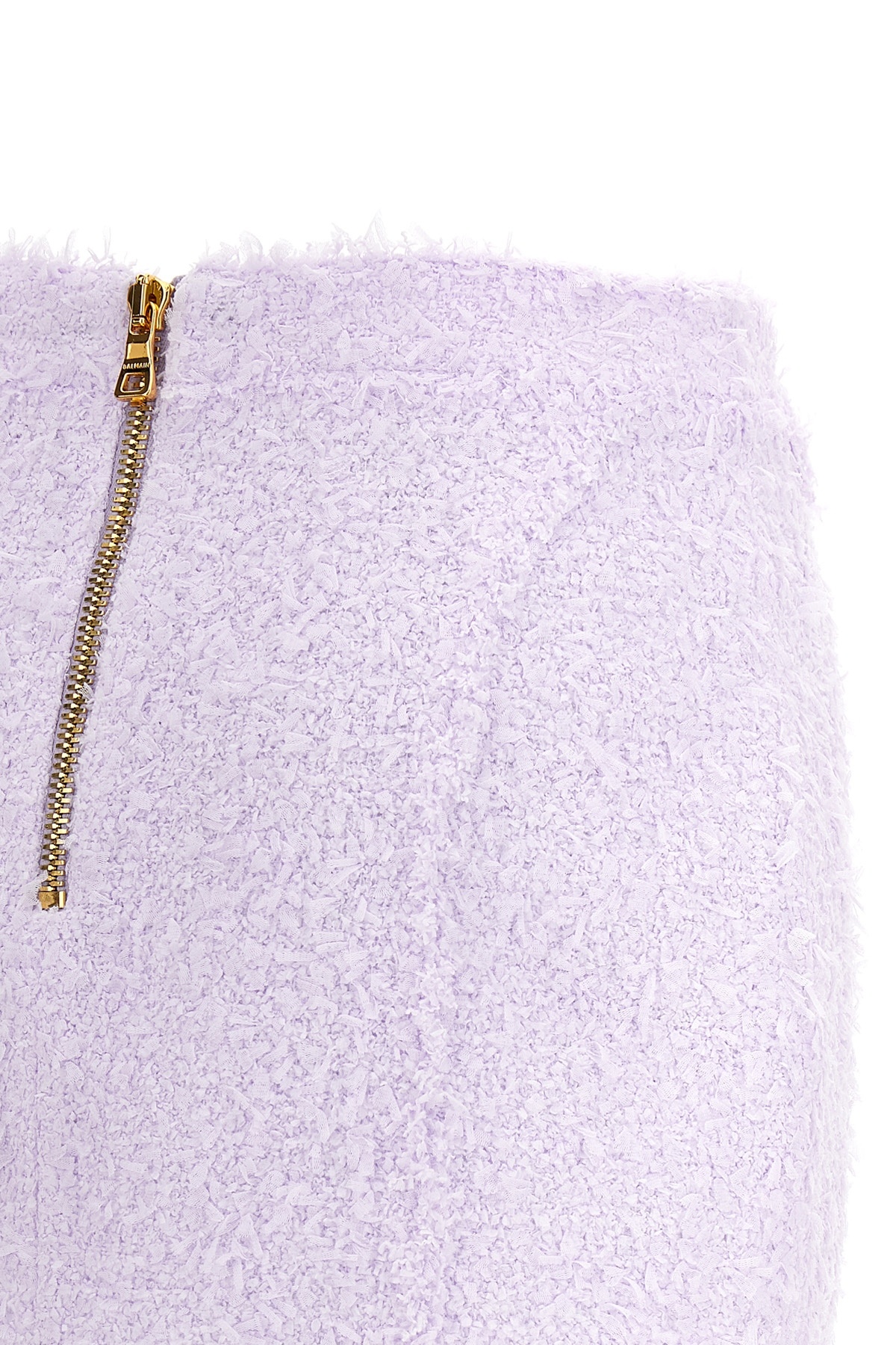 Balmain Purple Button Miniskirt In Purple