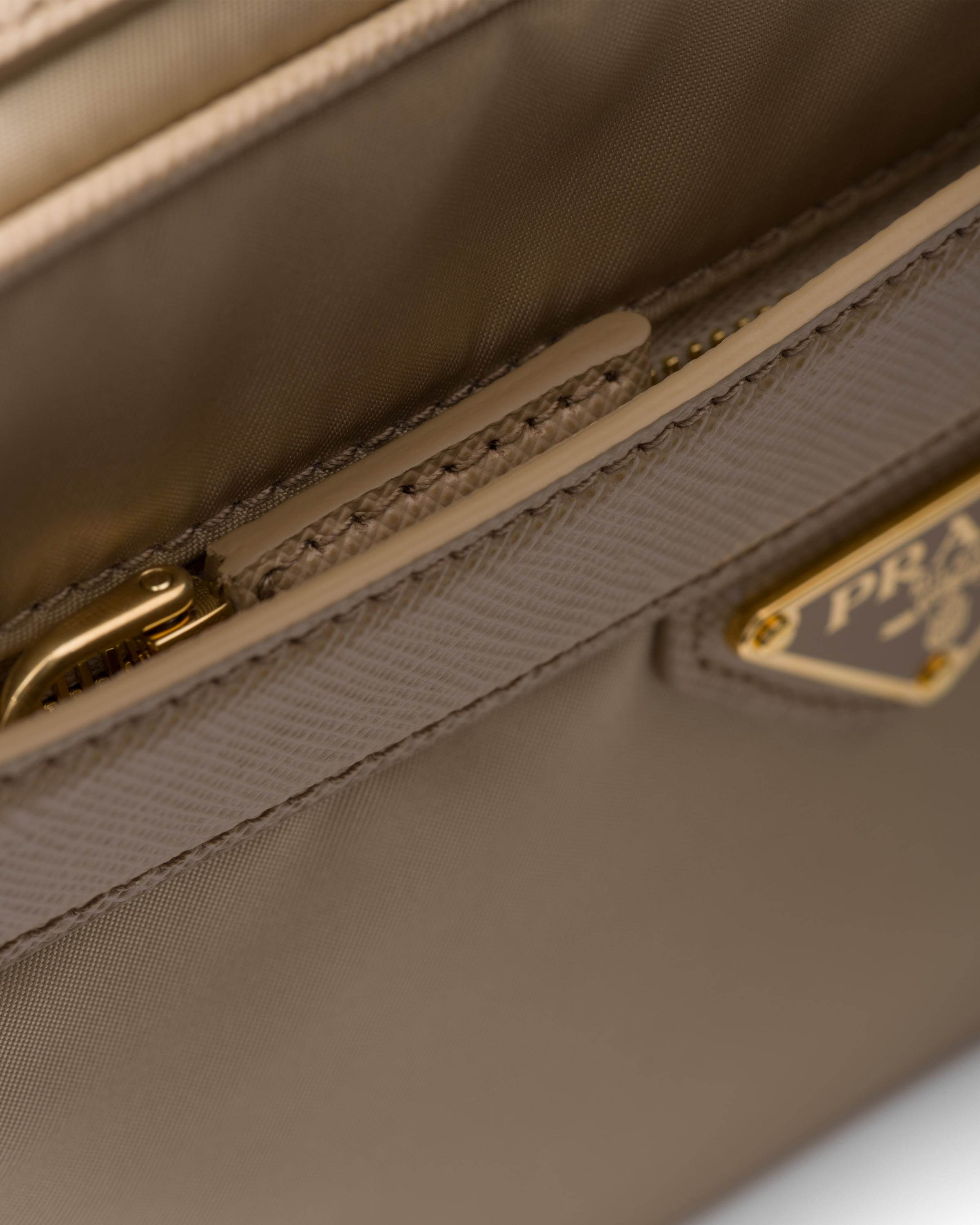 Prada Re-edition 1978 Re-nylon And Saffiano Leather Mini Shoulder Bag In Brown