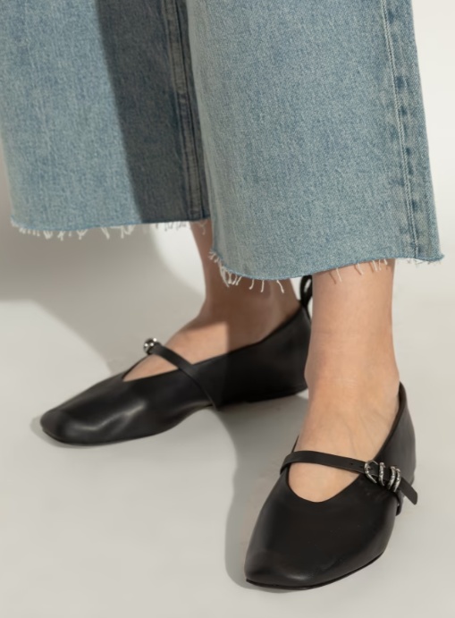 Rag & Bone Black Spire Mary Jane Ballerina Flats In Black