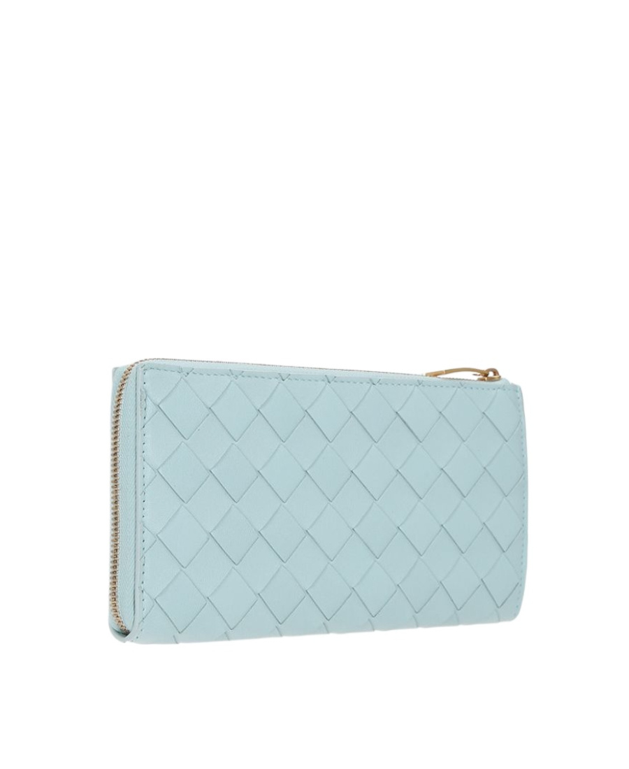 Shop Bottega Veneta Zipper Opening And Closing Wallet In Blue