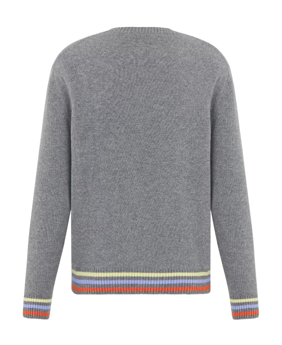 Dior Men Wool And Cashmere Sweater In Gray