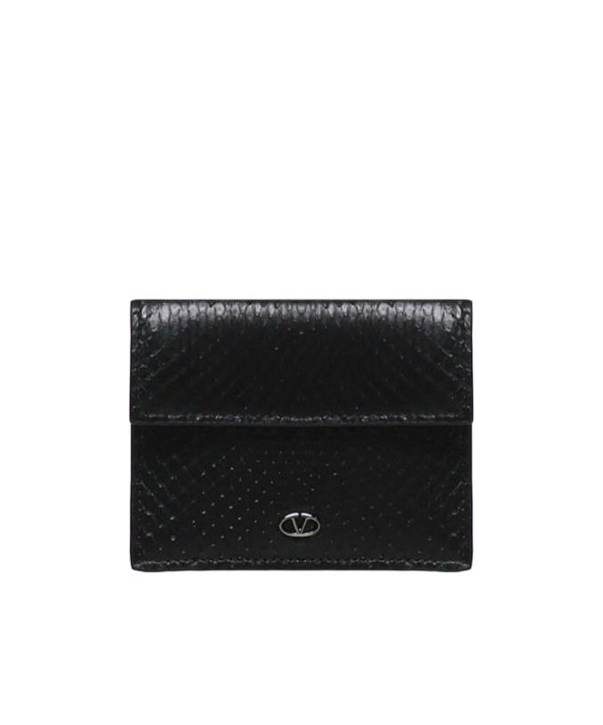 Valentino Python Wallet In Black