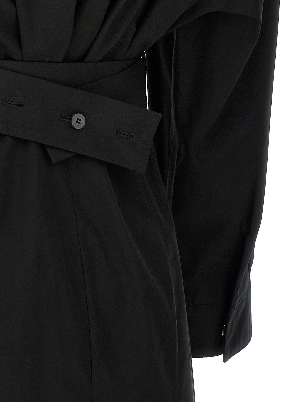 Jacquemus Asymmetric Mini Shirt Dress In Black