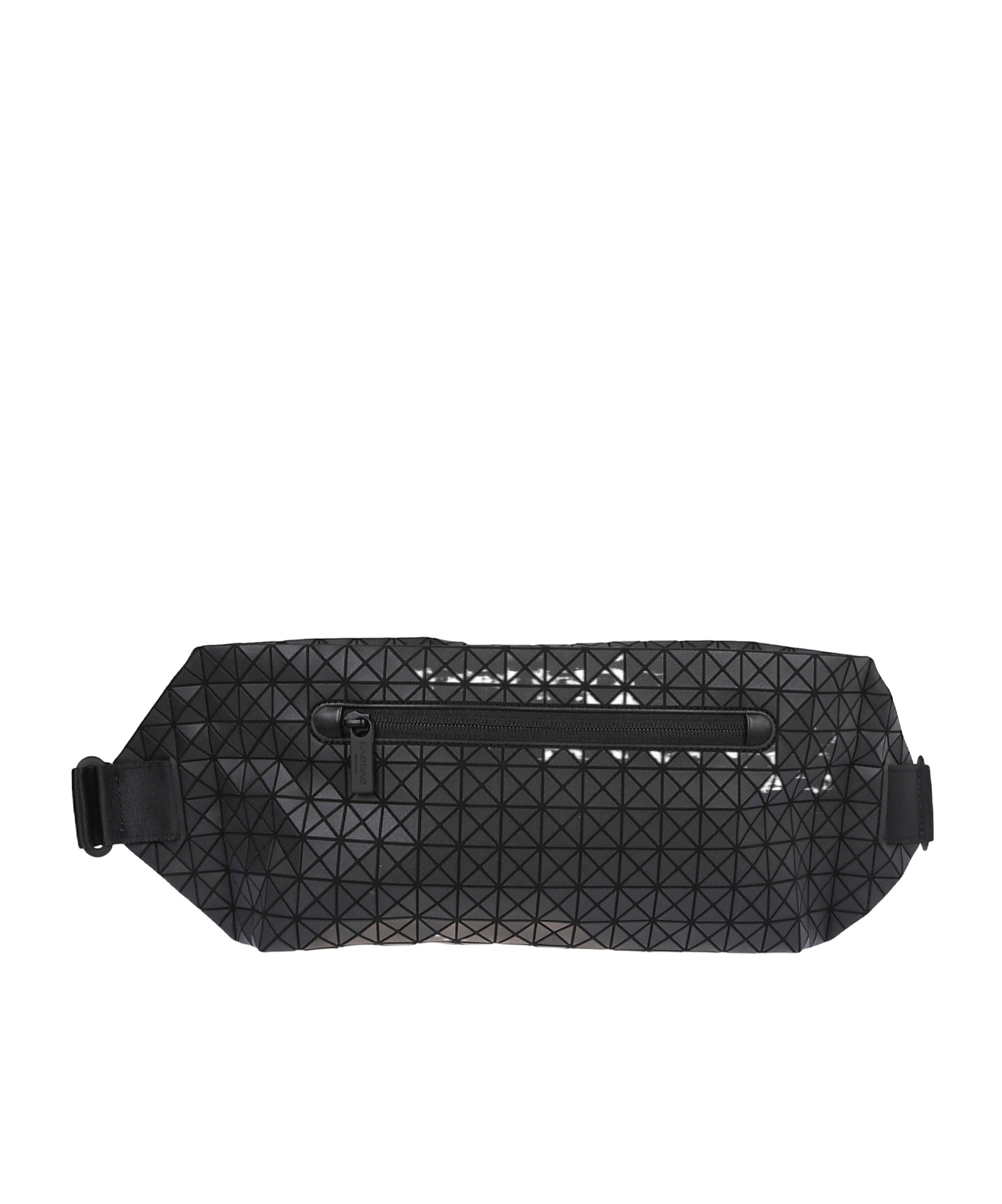 Bao Bao Issey Miyake Geometric Design Leather Shoulder Bag With Textured Surface In Black