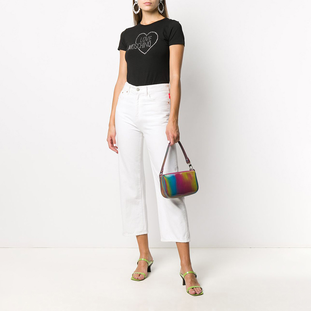 Moschino T-shirt With Round Neck And Short Sleeves In Black