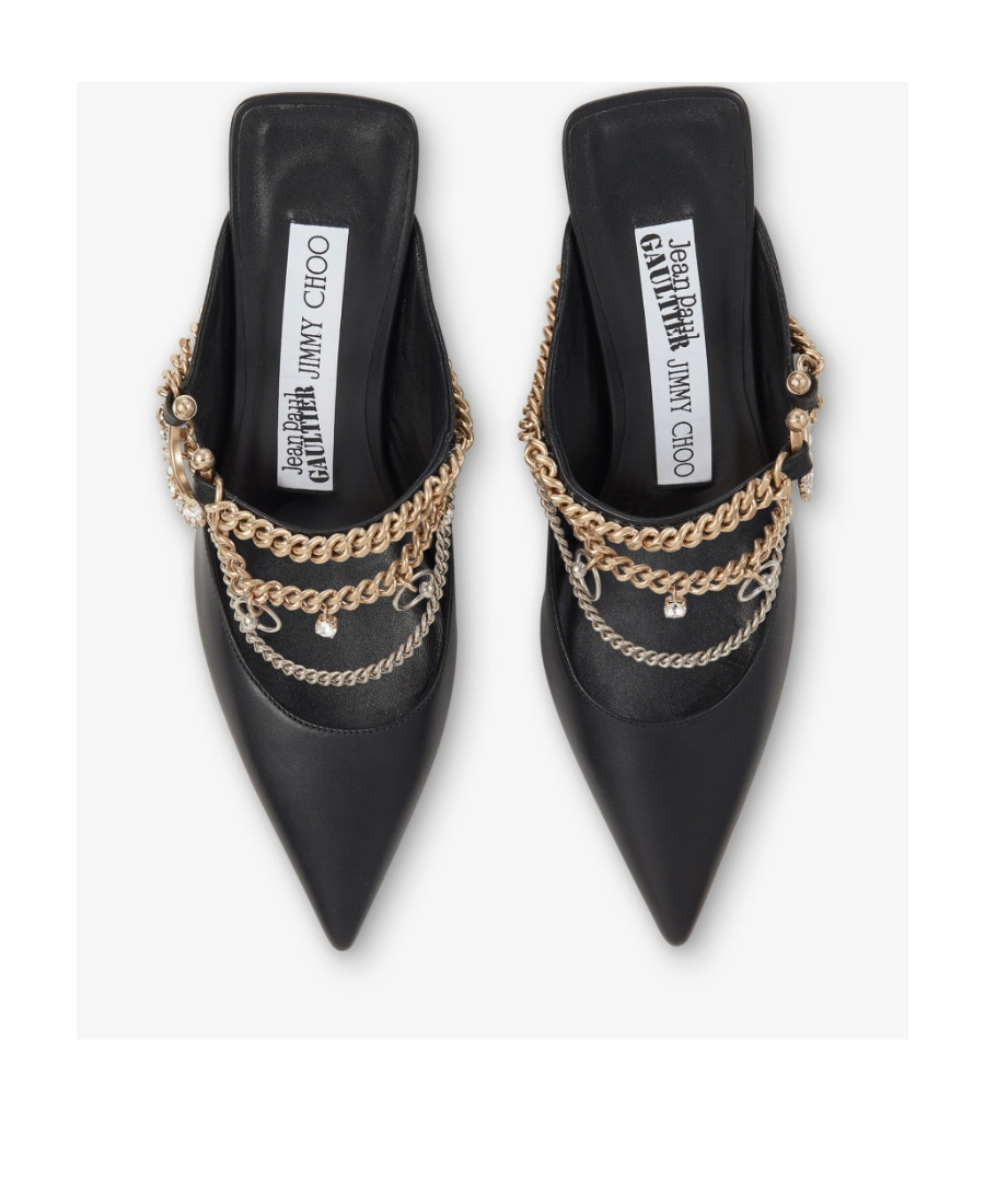 Jimmy Choo X Jean Paul Gaultier Bing Pointed Hallow Heels In Black