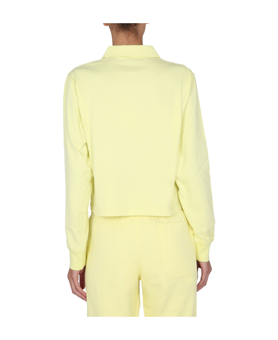 Helmut Lang Polo Shirt With Embroidered Logo In Yellow