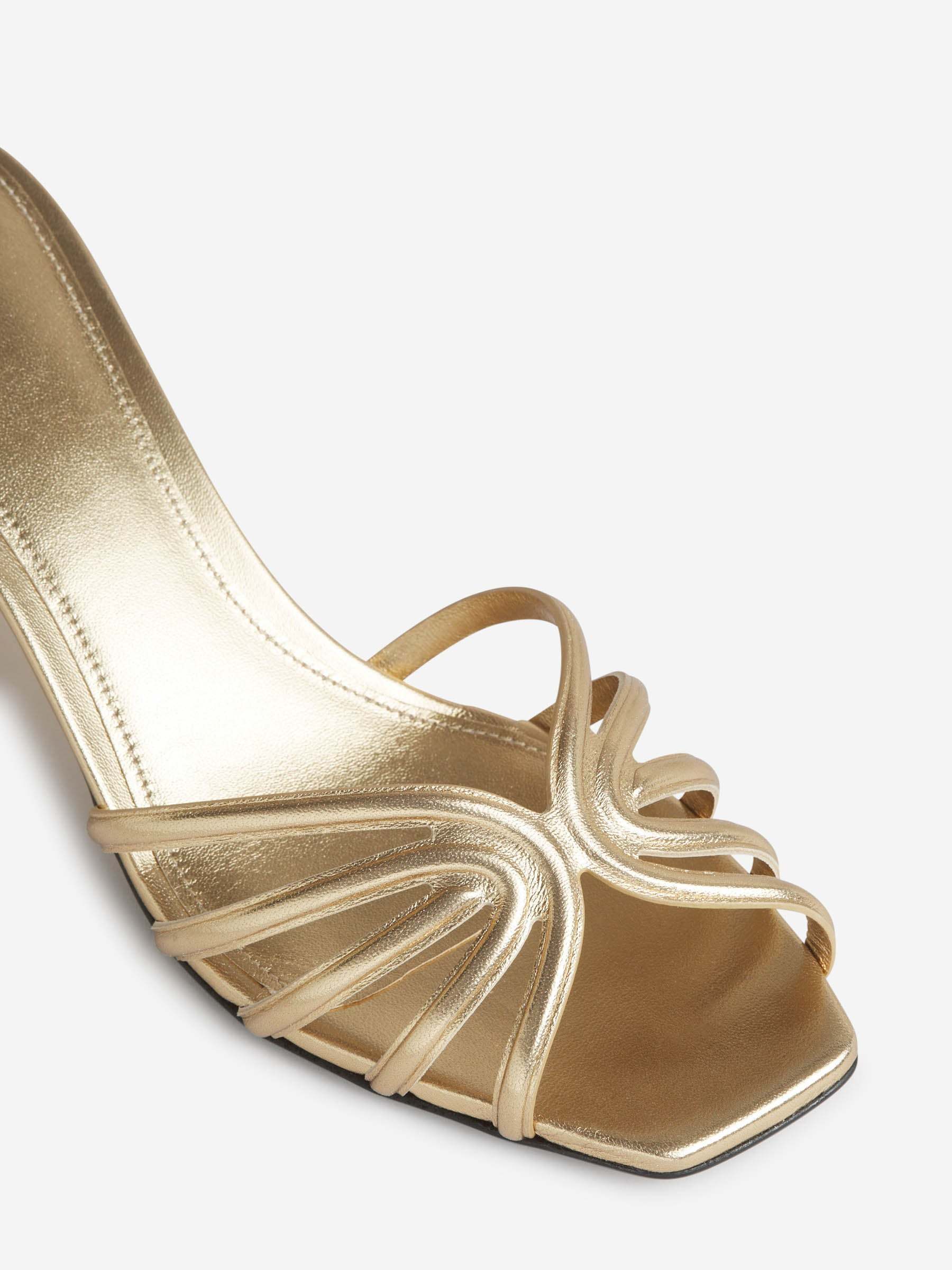 Alevì Square-headed High-heeled Sandals In Brown