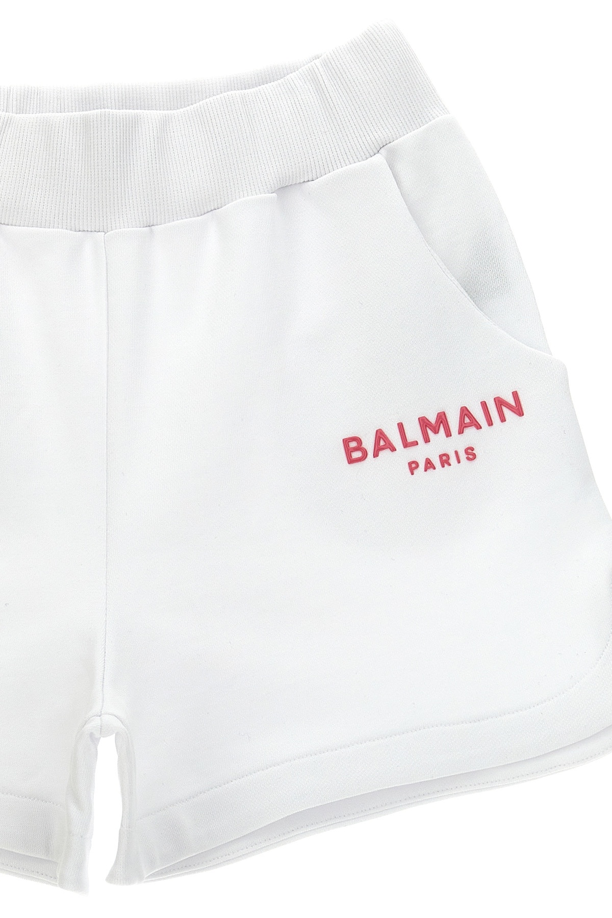 Balmain Elastic Waist Shorts In White