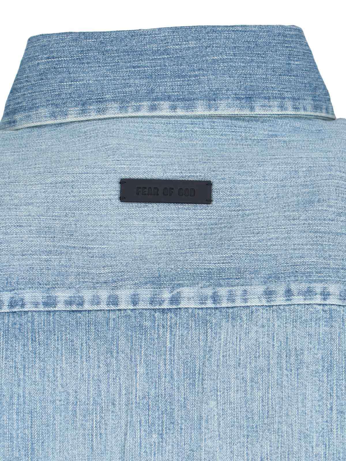 Fear Of God Relaxed Fit Denim Shirt With Classic Collar In Blue