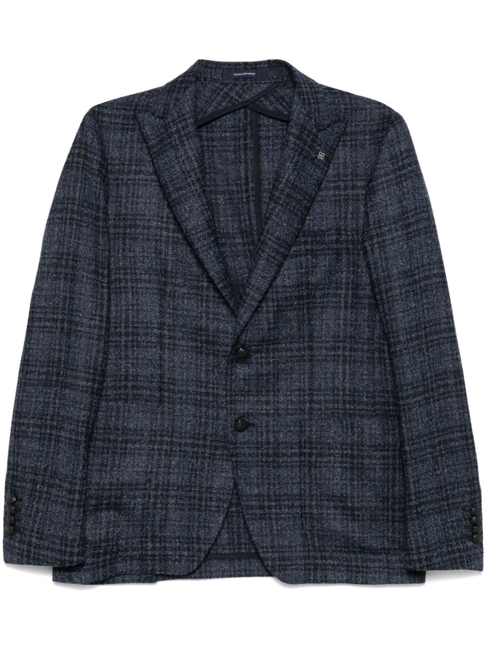 Shop Tagliatore Checked Blazer In Black
