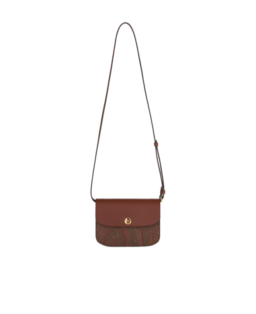 Etro Essential Canvas And Leather Small Bag In Brown