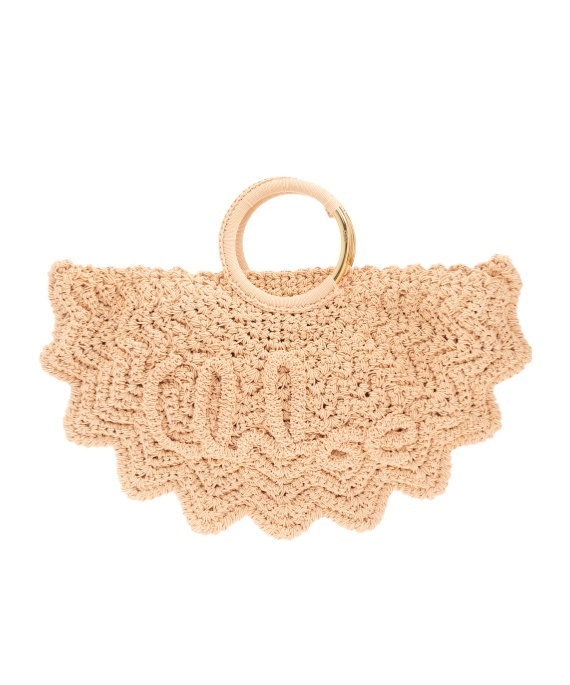 Chloé Bracelet Paravent Small Crochet Tote Bag In Nude