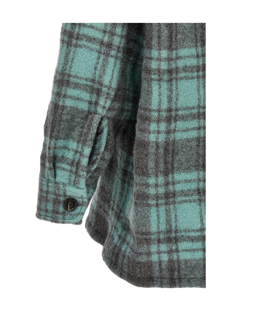 Ami Alexandre Mattiussi Ami Paris Checked Buttoned-up Overshirt In Green