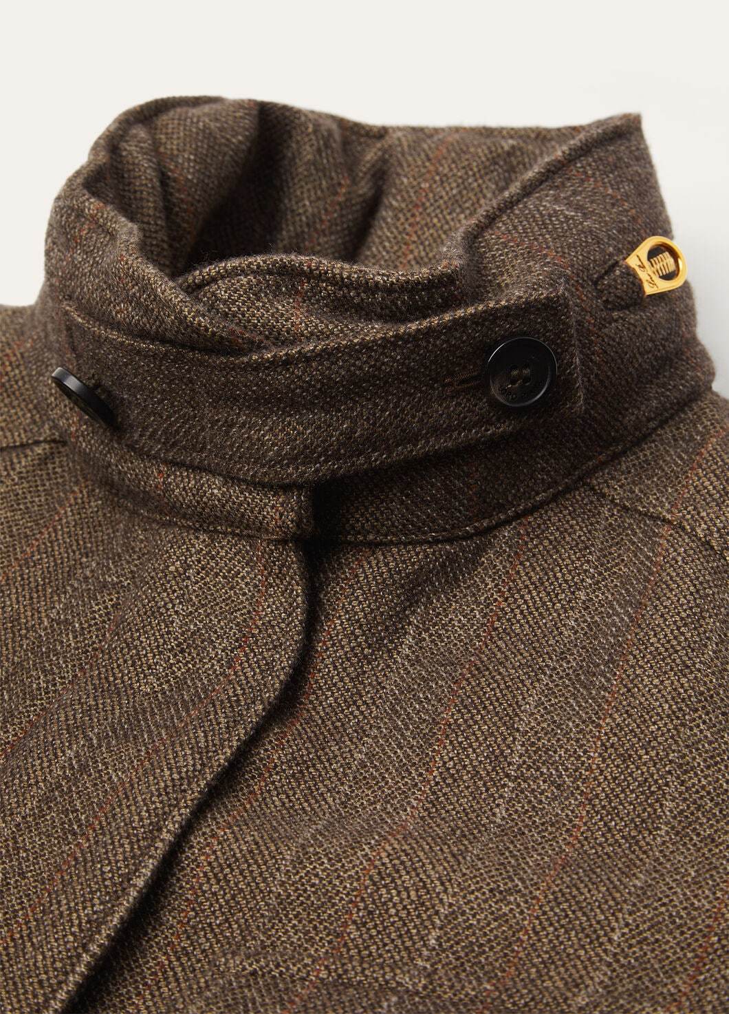 Loro Piana Windmate Zippered Casual Jacket In Green Brown Mouliné