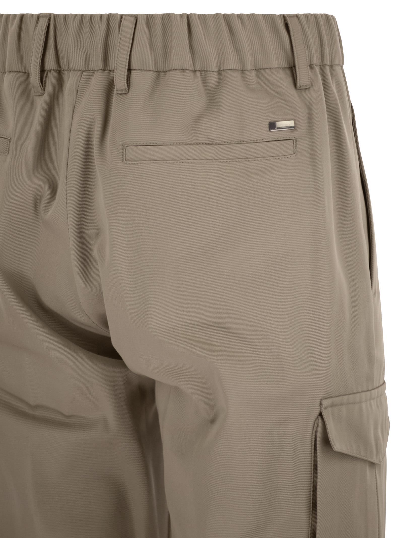 Herno Men Pure Cotton Resort Cargo Trousers In Brown