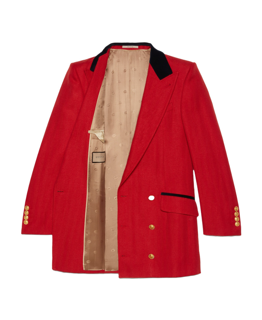 Gucci Peak-lapels Double-breasted Blazer In Red
