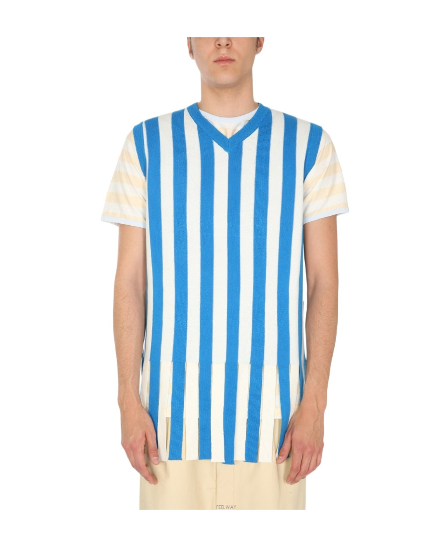 Sunnei Sweater With Striped Pattern In Blue