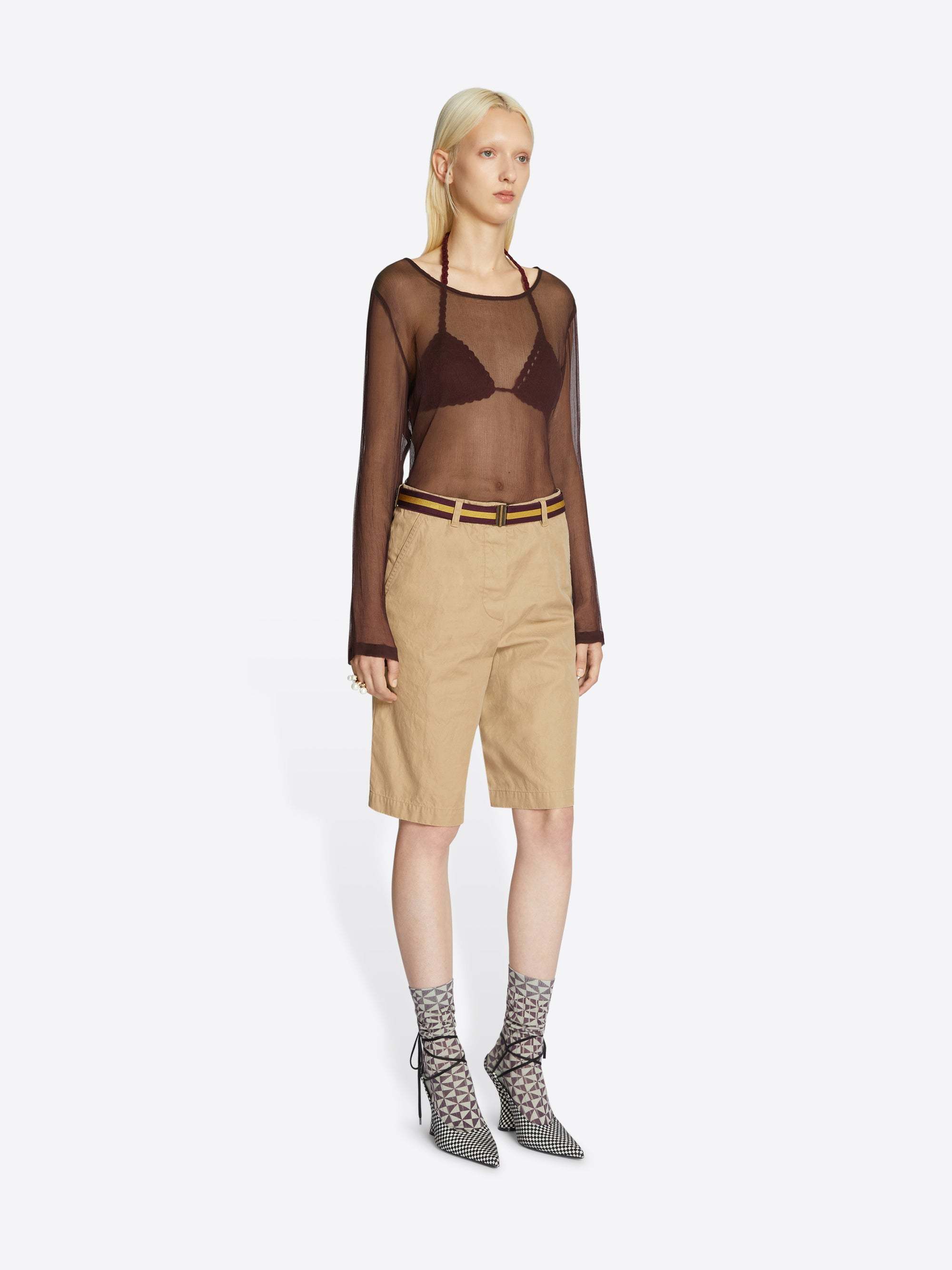 Dries Van Noten 01420 Pulian Pants In Nude