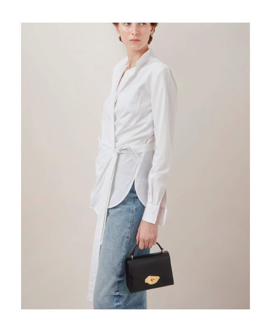 Shop Mulberry Small Lana Top Handle Bag In Black